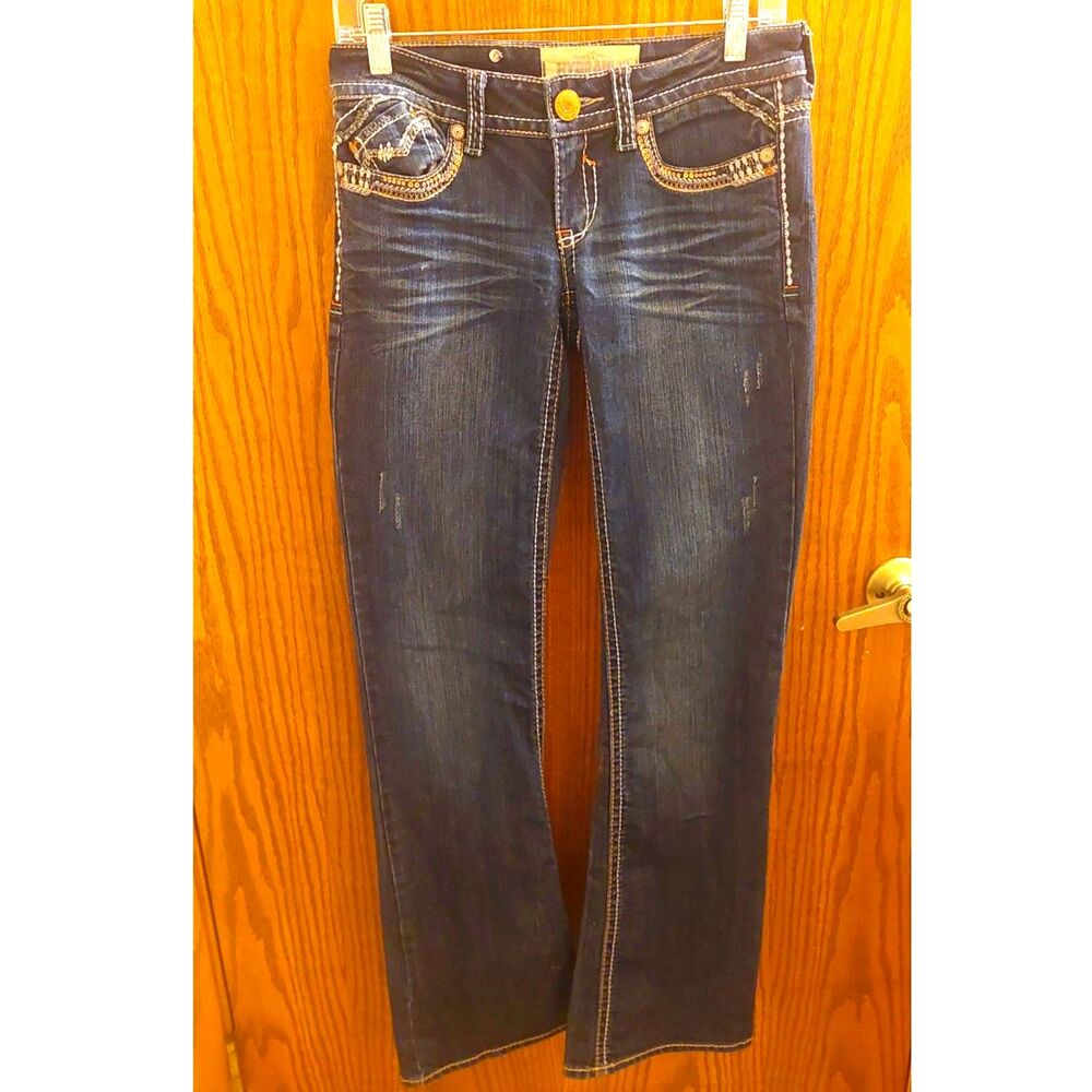 Hydraulic Gramercy Y2K Embroidered Bling Low Rise Slim Bootcut Jeans Size 2